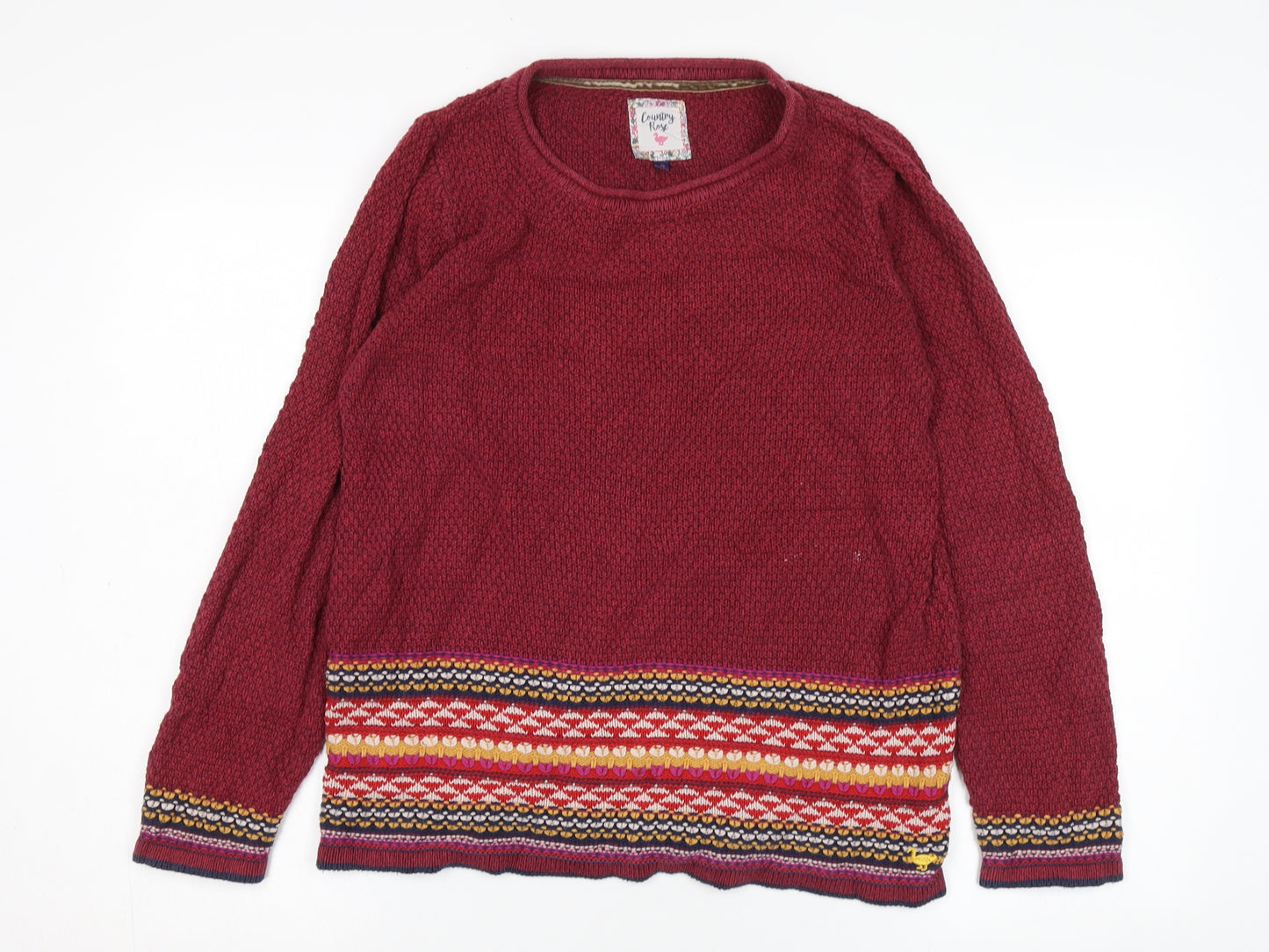 Country Rose Women's Red Pullover Jumper Size S