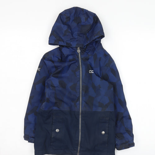 Regatta Boys Blue Parka Jacket 5 Years Hooded Waterproof