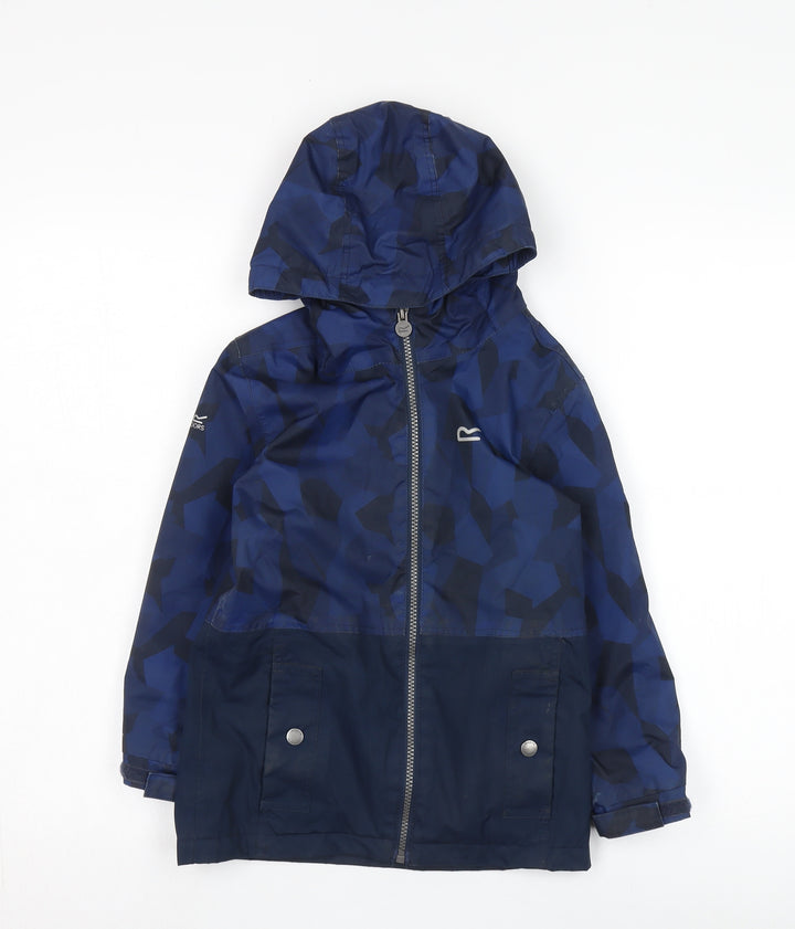 Regatta Boys Blue Parka Jacket 5 Years Hooded Waterproof