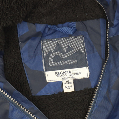 Regatta Boys Blue Parka Jacket 5 Years Hooded Waterproof