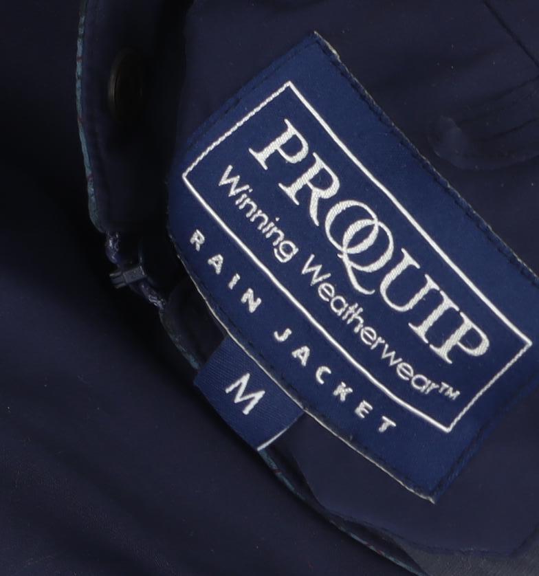 Proquip Men's Blue Rain Coat, Medium, Stand-Up Collar