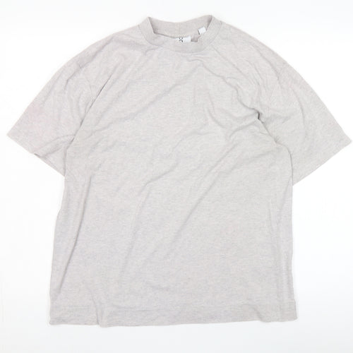 Collusion Unisex Grey Basic T-Shirt, Size S, Cotton Blend