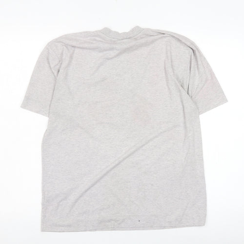 Collusion Unisex Grey Basic T-Shirt, Size S, Cotton Blend