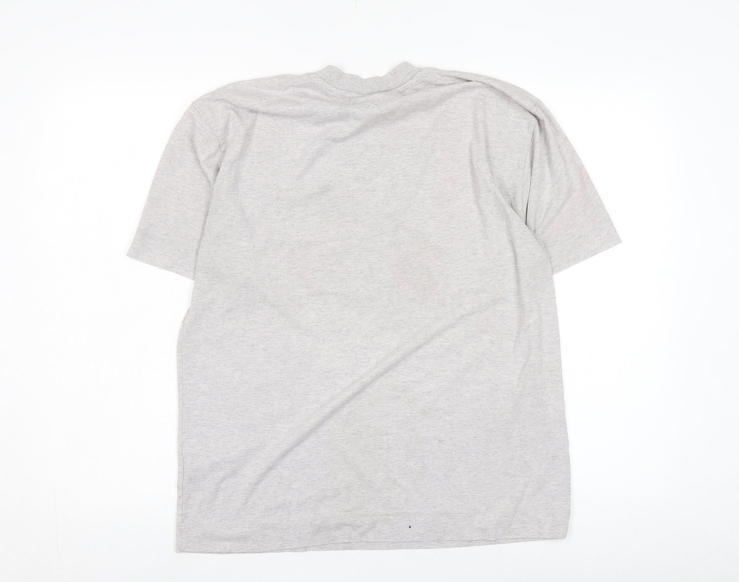 Collusion Unisex Grey Basic T-Shirt, Size S, Cotton Blend