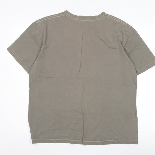 M&Co Men's Brown XL Beer Graphic T-Shirt, Cotton Casual