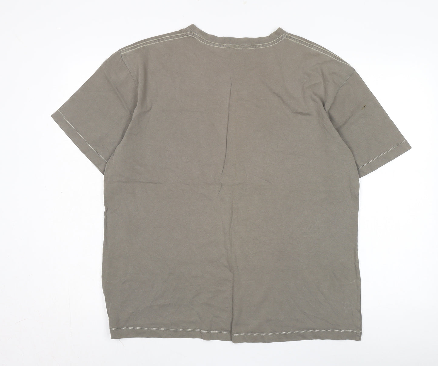 M&Co Men's Brown XL Beer Graphic T-Shirt, Cotton Casual