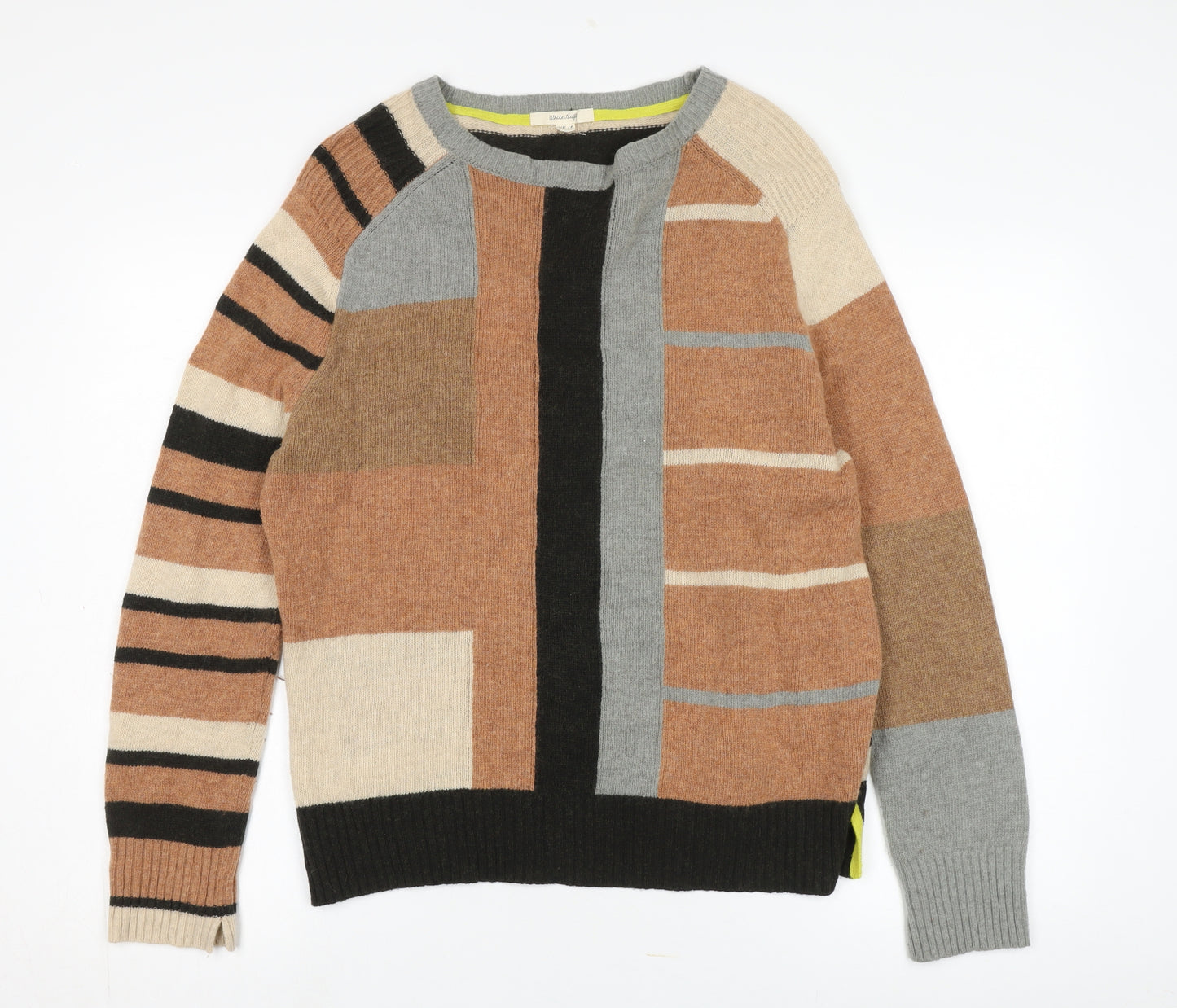 White Stuff Women's Multicolour Wool Pullover Size 14
