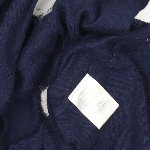 WHY NOT Women's Blue V-Neck Polka Dot Pullover Jumper Size M