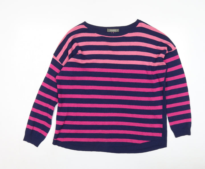 Oasis Women's Multicoloured Striped Pullover Jumper M
