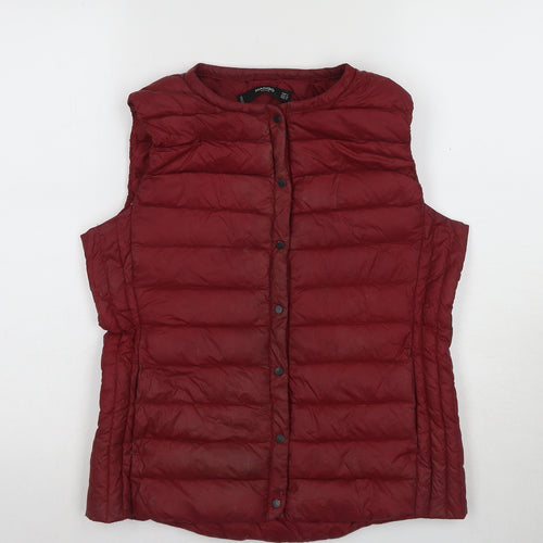 Mango Women's Red Puffer Waistcoat Size 8