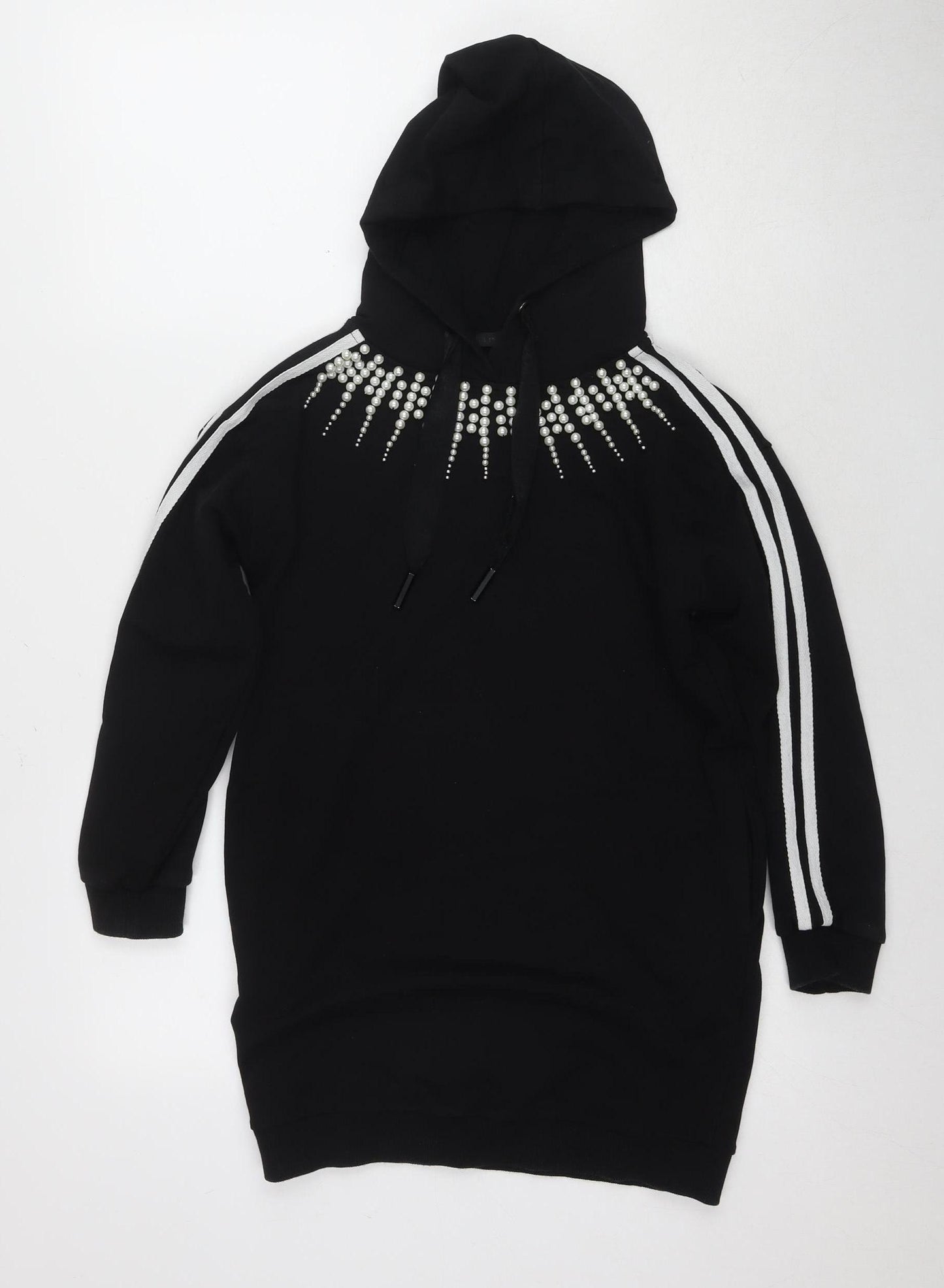 Fun&Fun Women's Black Beaded Hoodie Size 8