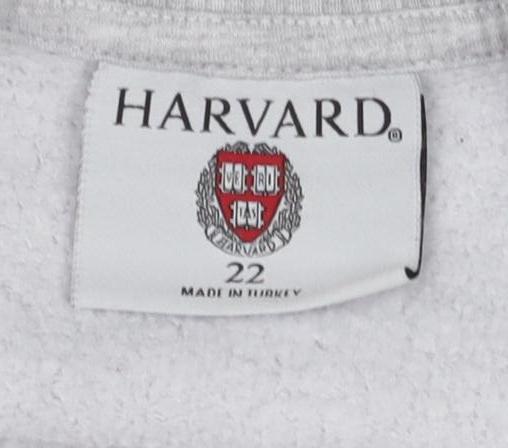 Harvard Grey Unisex Sweatshirt, Size 22, Casual Pullover