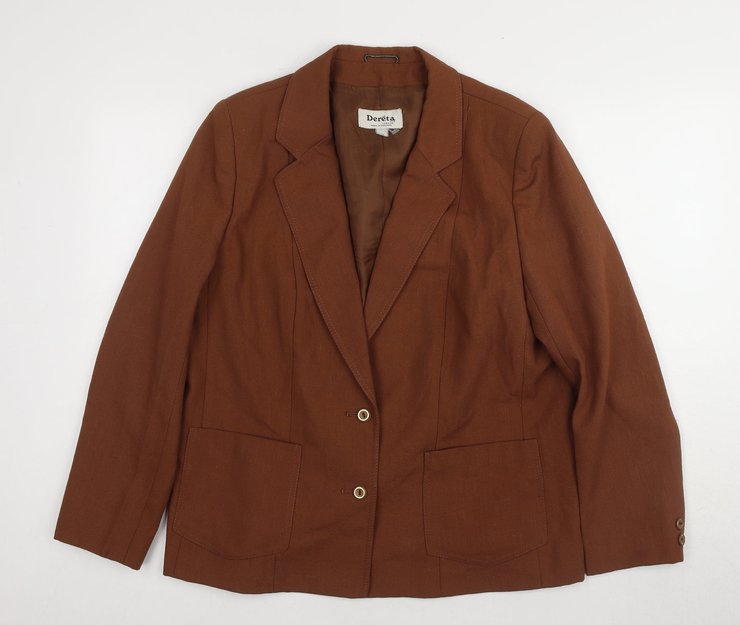 Dereta Women's Brown Tweed Blazer - Classic Style Size 18