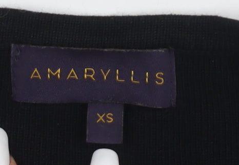 AMARYLLIS Women's Black Beaded Shift Dress XS