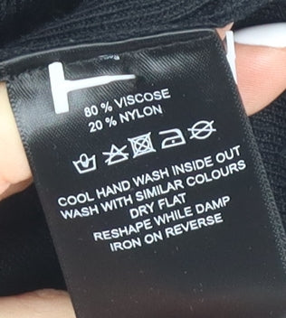 AMARYLLIS Women's Black Beaded Shift Dress XS