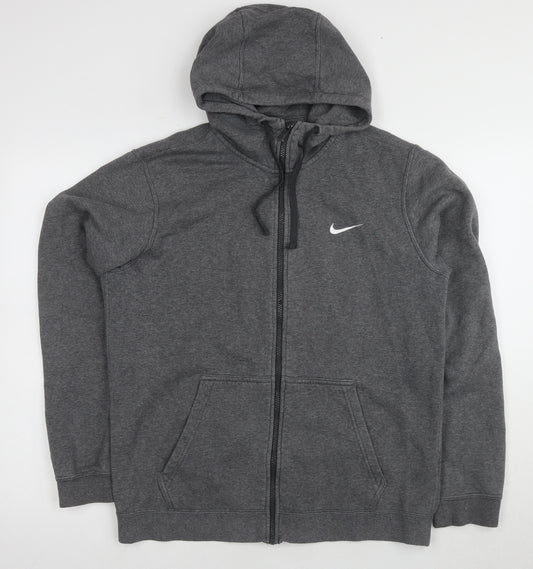 Nike Men's Grey Full Zip Hoodie M Regular Fit