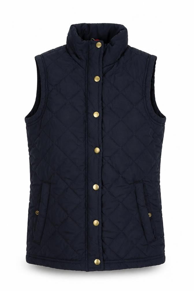 Front view of Denim Co. Women's Black Quilted Waistcoat, size 10