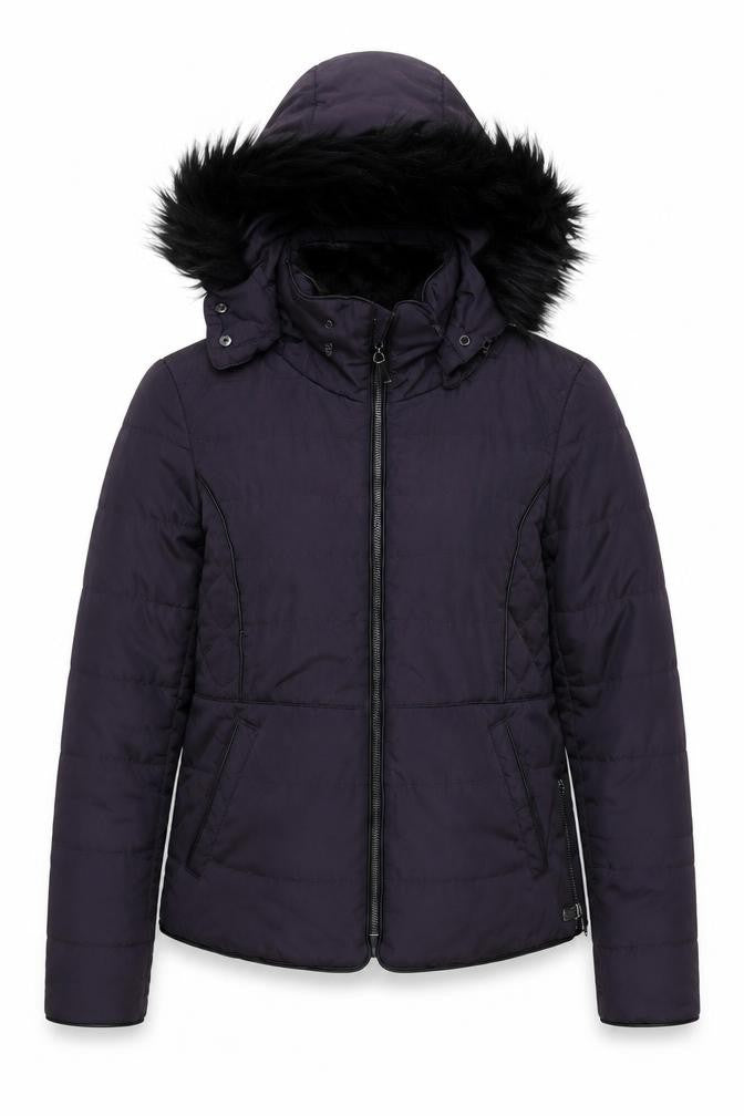 Front view of RJR.John Rocha Women’s Purple Puffer Jacket, size UK 10