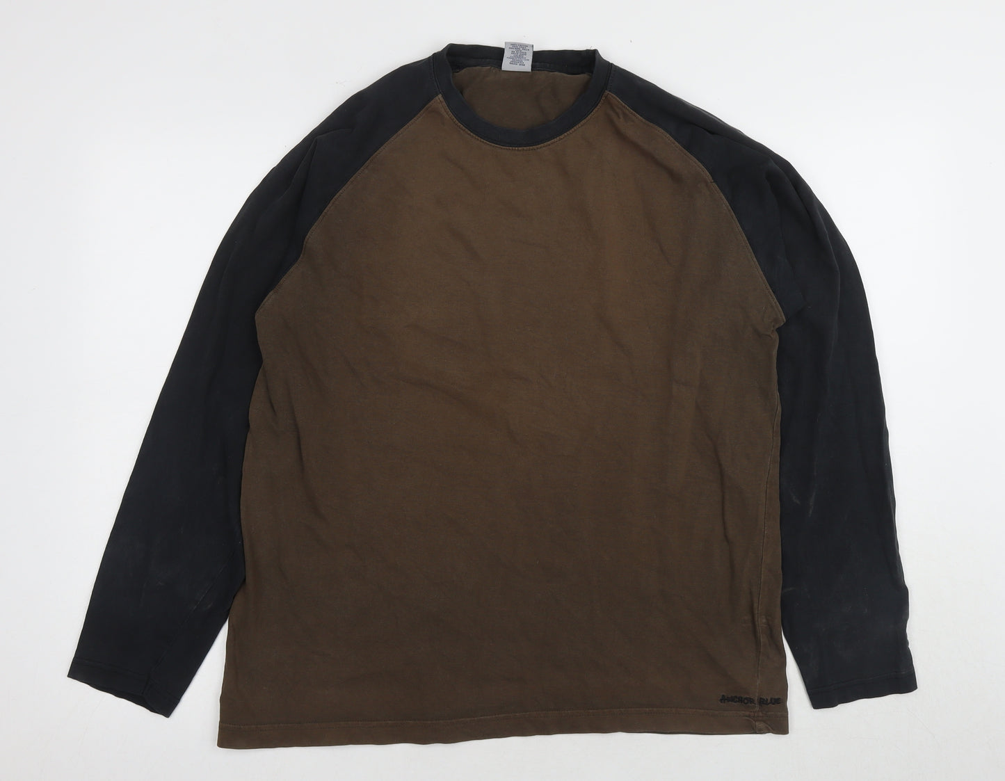 Anchor Blue Men's Brown Long Sleeve T-Shirt M