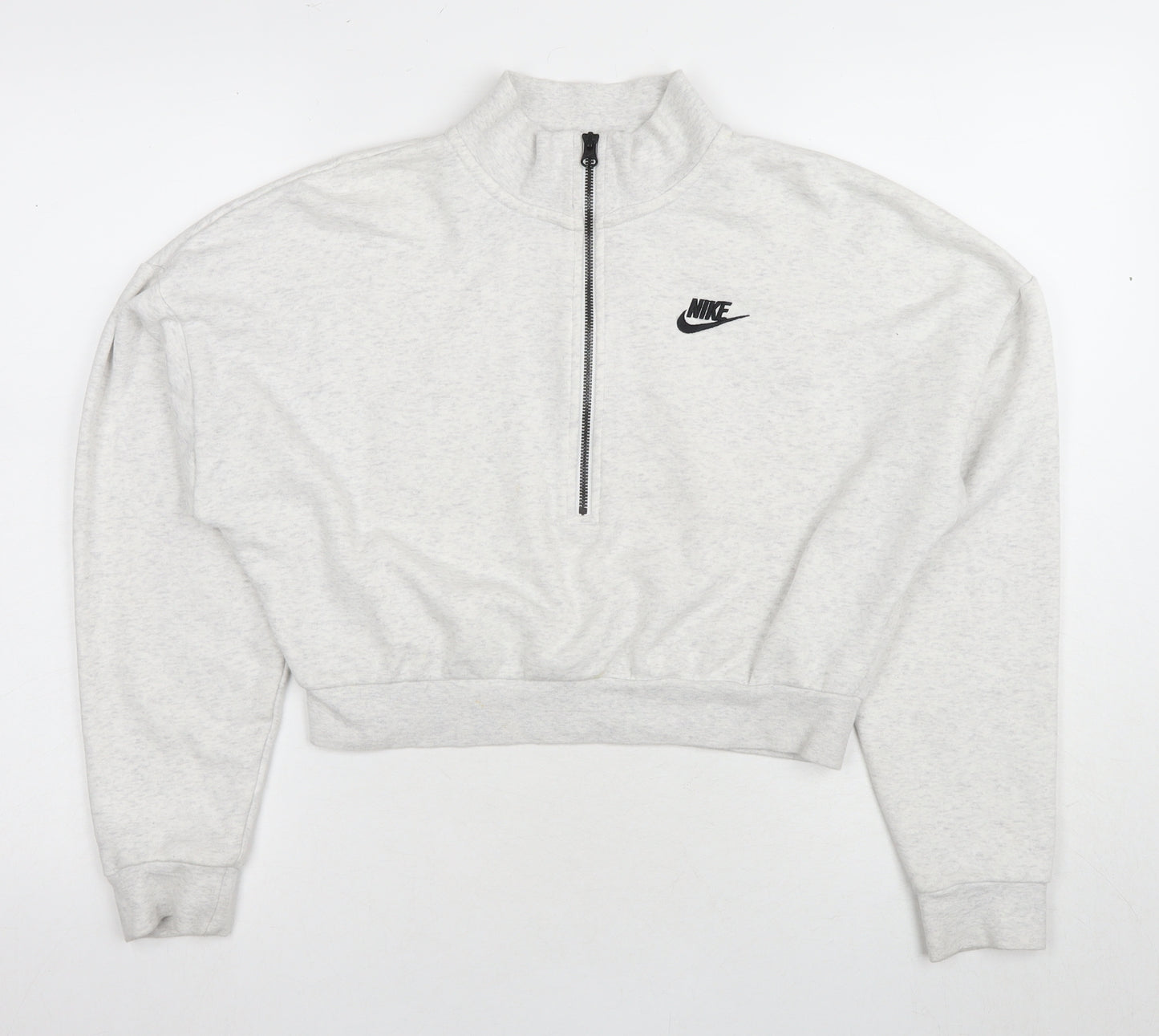 Nike Women's Grey Small Mock Neck Pullover Sweatshirt