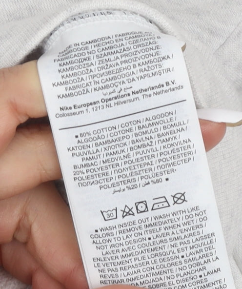 Nike Women's Grey Small Mock Neck Pullover Sweatshirt