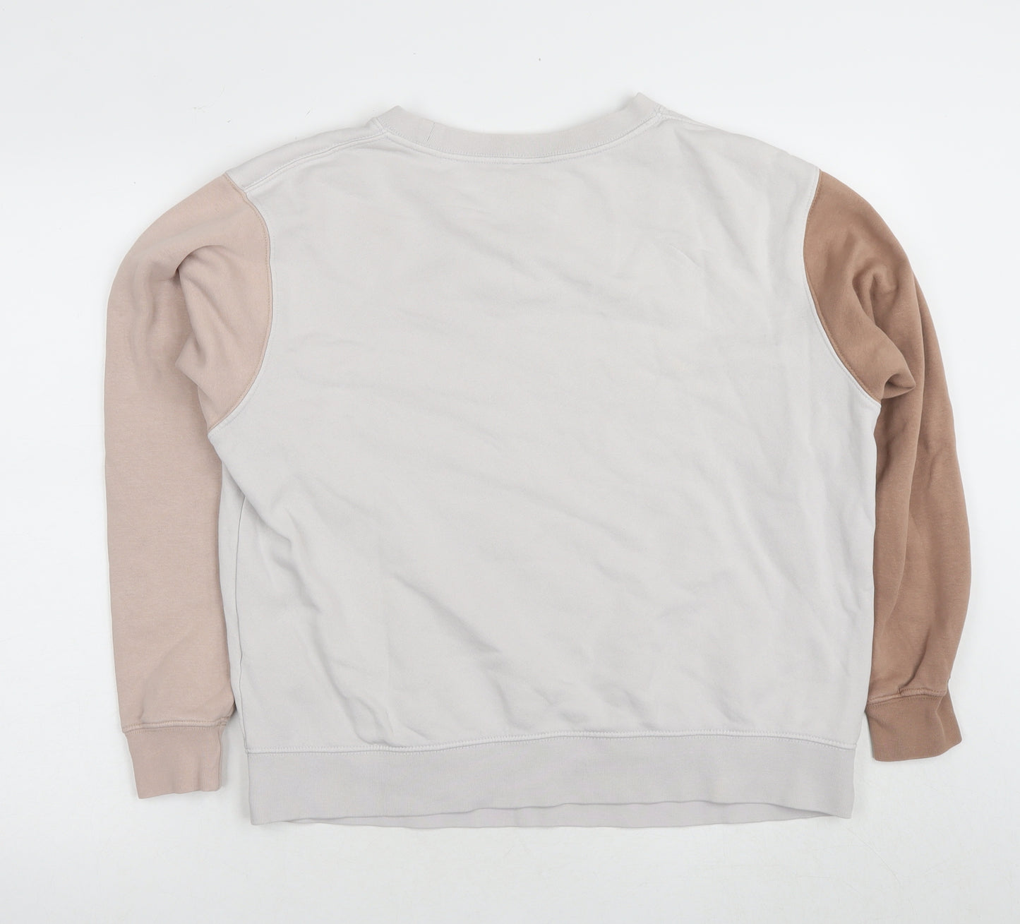 Nike Women's Beige M Colourblock Sweatshirt