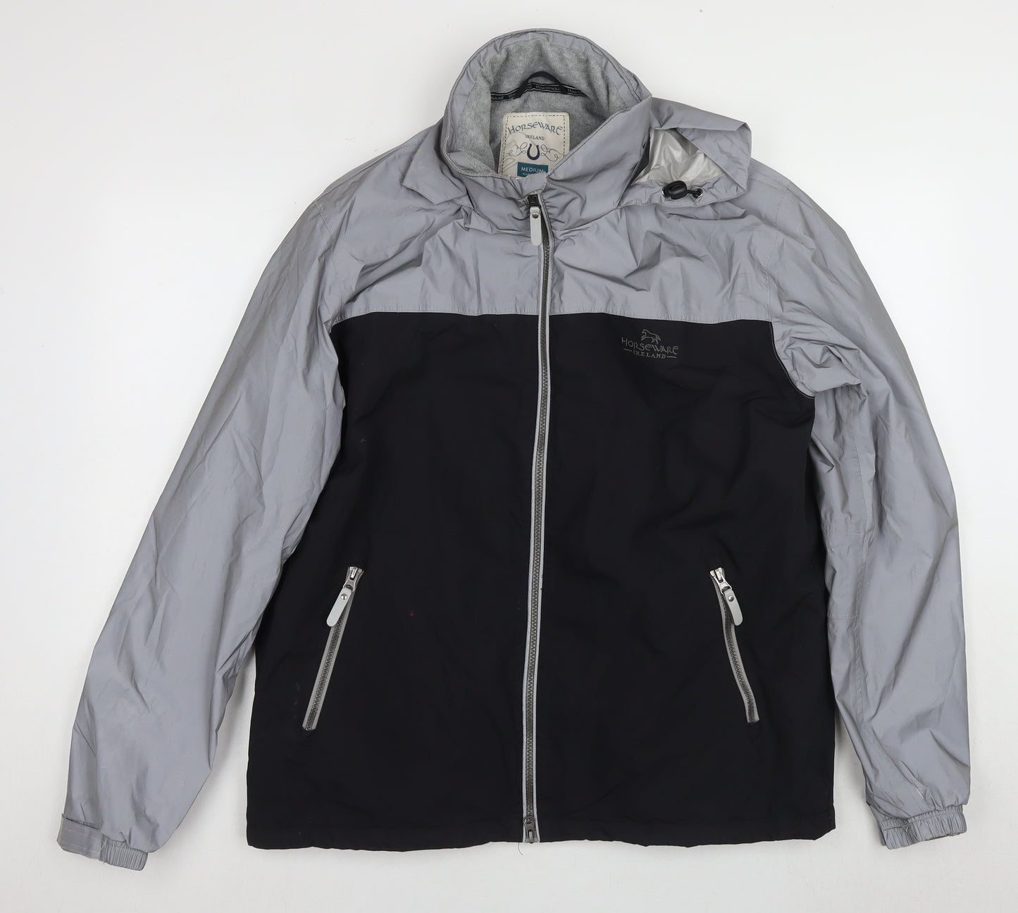 Horseware Men's Black & Grey Windbreaker Jacket M