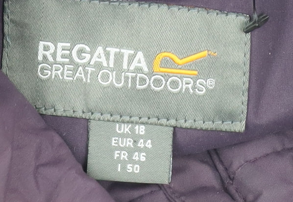 Regatta Women's Purple Waterproof Rain Jacket, Size 18