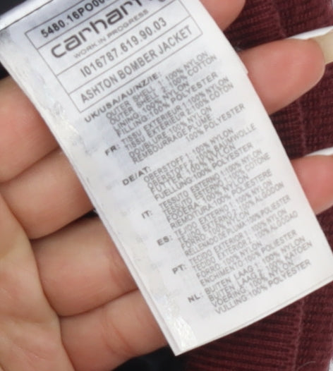 Carhartt Men's Red Bomber Jacket, Size S