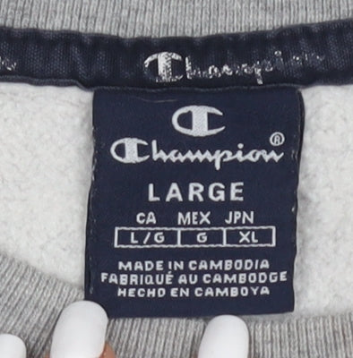 Champion Men's Grey Pullover Sweatshirt L