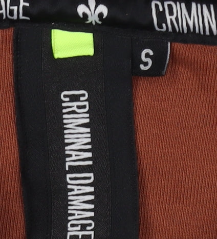 Criminal Damage Men's Brown Full Zip Hoodie Size S