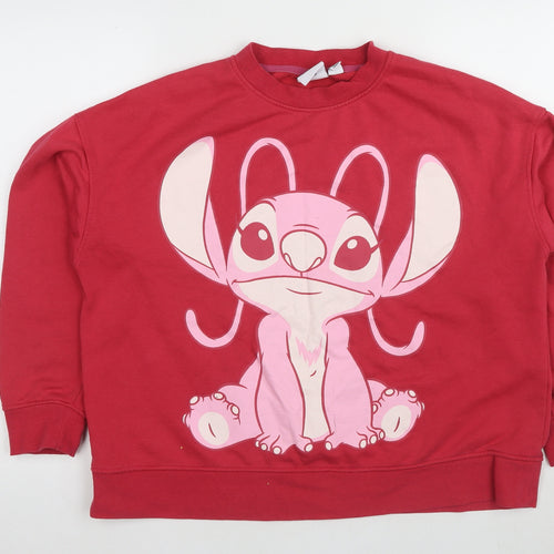 Disney Women’s Red Pullover Sweatshirt Lilo & Stitch L
