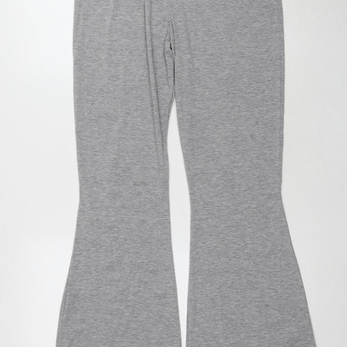 PrettyLittleThing Women's Grey Wide-Leg Trousers Size 14