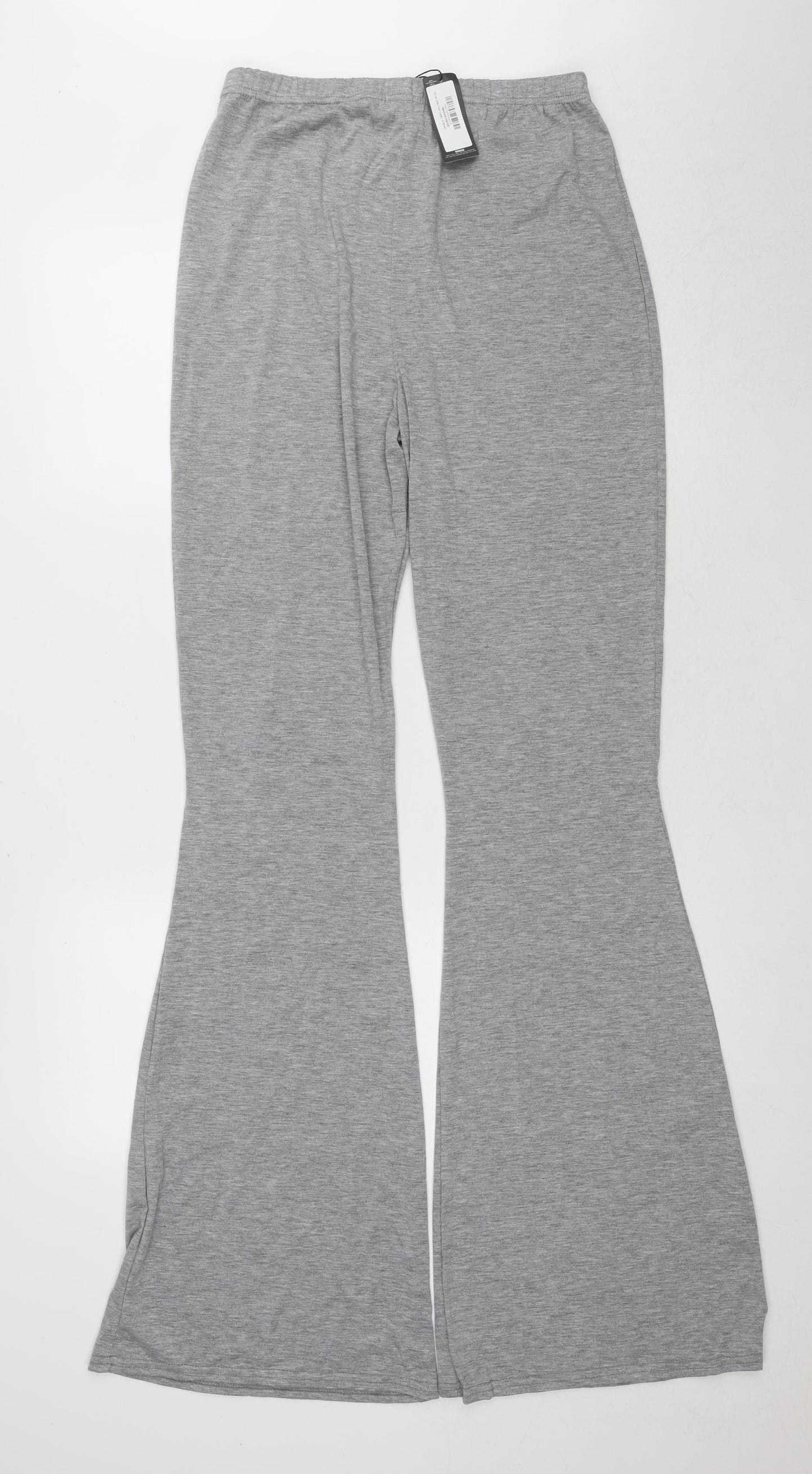 PrettyLittleThing Women's Grey Wide-Leg Trousers Size 14