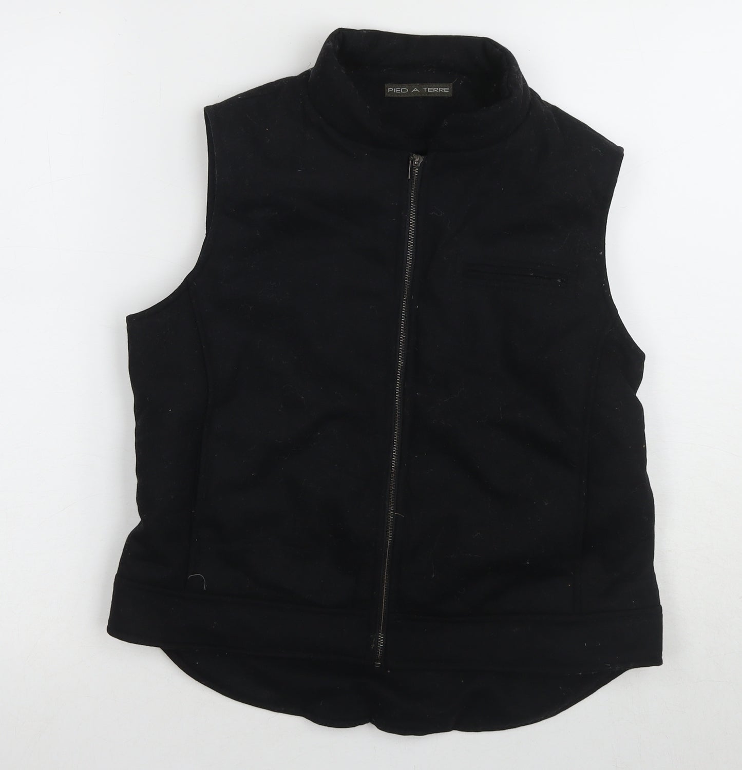 Pied A Terre Women's Black Waistcoat UK 10 Full Zip