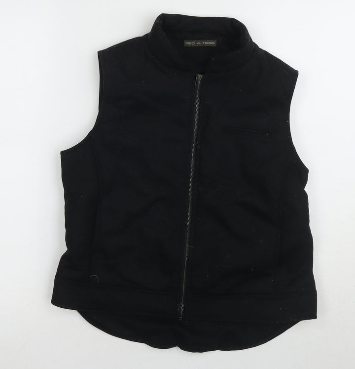 Pied A Terre Women's Black Waistcoat UK 10 Full Zip