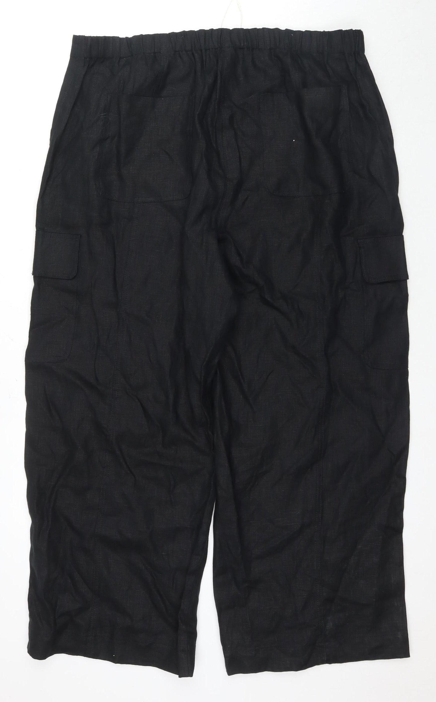 Marks and Spencer Women's Black Cargo Trousers - Size 20