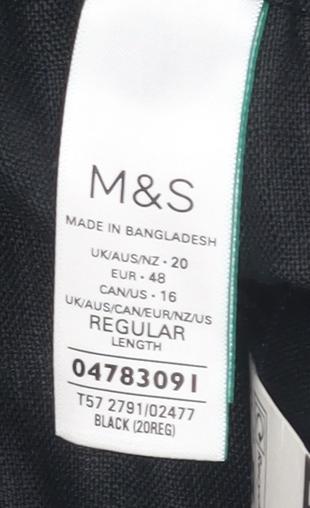 Marks and Spencer Women's Black Cargo Trousers - Size 20