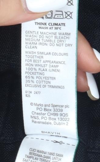 Marks and Spencer Women's Black Cargo Trousers - Size 20