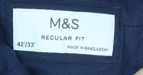 Marks and Spencer Men's Blue Corduroy Trousers 42