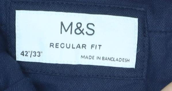 Marks and Spencer Men's Blue Corduroy Trousers 42