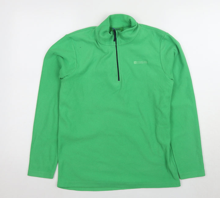 Mountain Warehouse Boys Green Fleece Sweatshirt High Neck 13Y