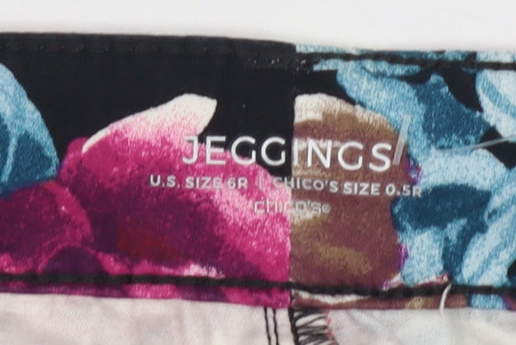 Chico's Women's Multicoloured Floral Jeggings Size 10