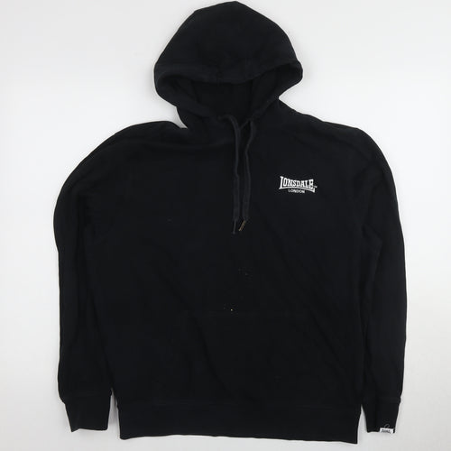 Lonsdale Men's Black Pullover Hoodie Medium