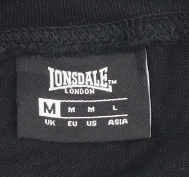 Lonsdale Men's Black Pullover Hoodie Medium