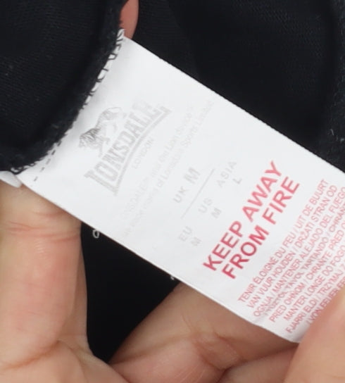 Lonsdale Men's Black Pullover Hoodie Medium