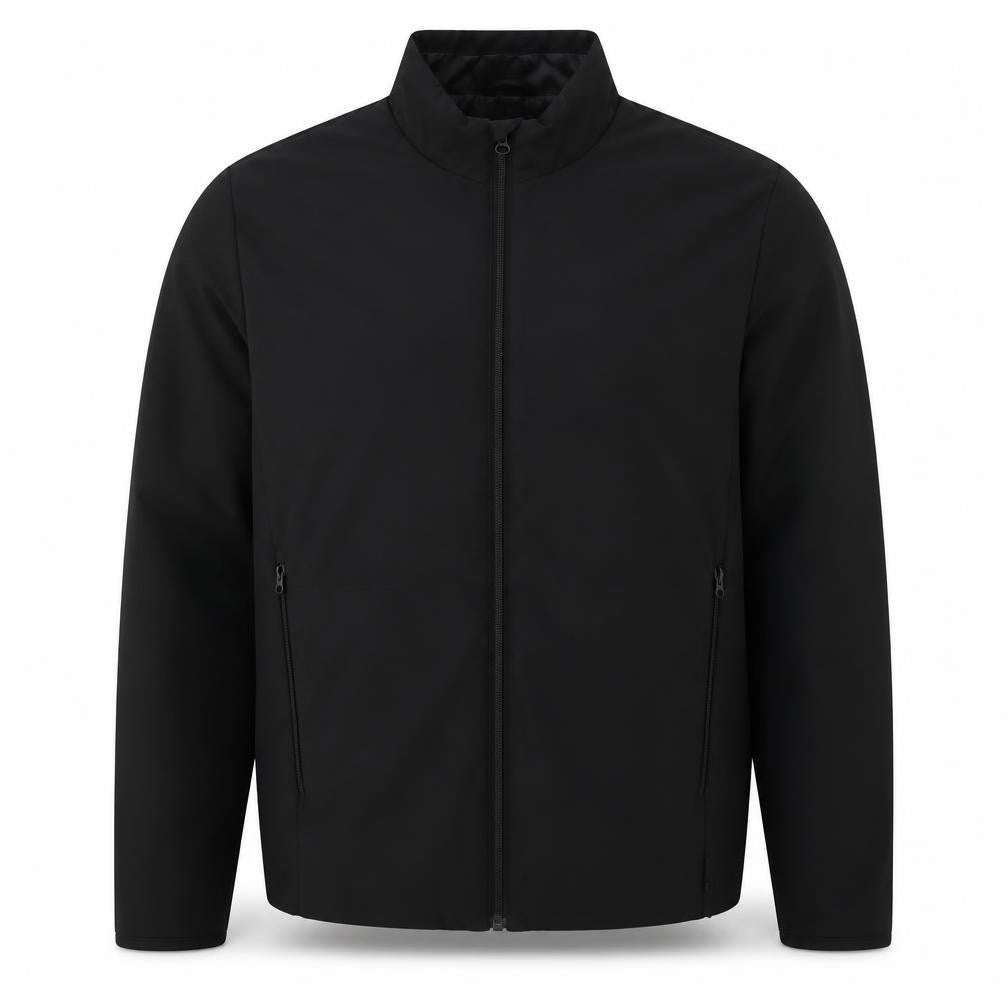 Front view of Decathlon women’s black bomber jacket, uk 18, regular fit