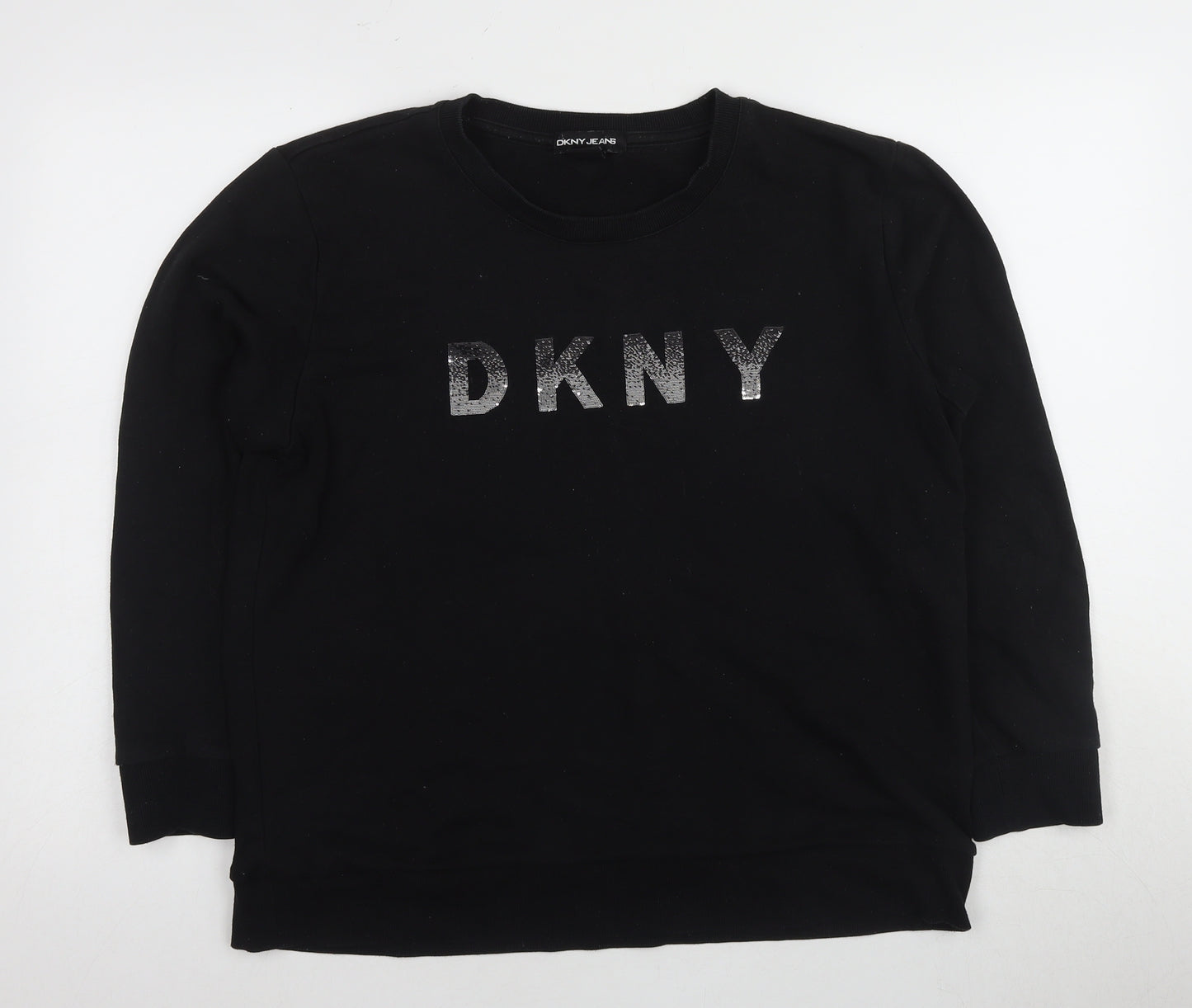 DKNY Women's Black Logo Pullover Sweatshirt L