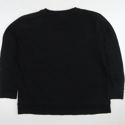 DKNY Women's Black Logo Pullover Sweatshirt L