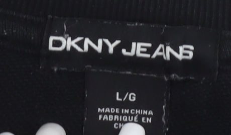DKNY Women's Black Logo Pullover Sweatshirt L